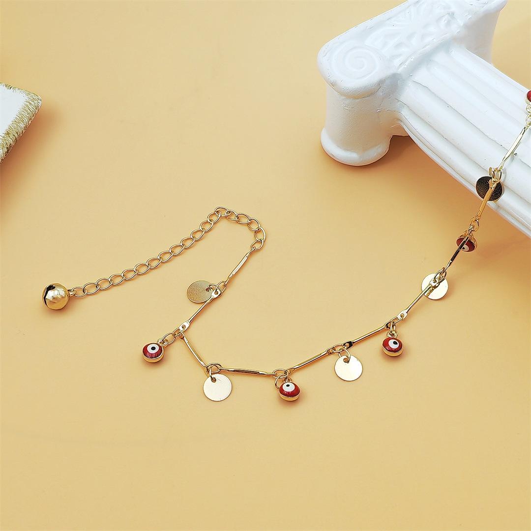 Colorful Evil Eye Bracelet for Women Crystal Paved Hollow Circle Moon Star Charm Bracelet Boho Trendy Stackable Jewelry Dainty Aesthetic Accessory for Daily Beach Party Vacation & Gifts