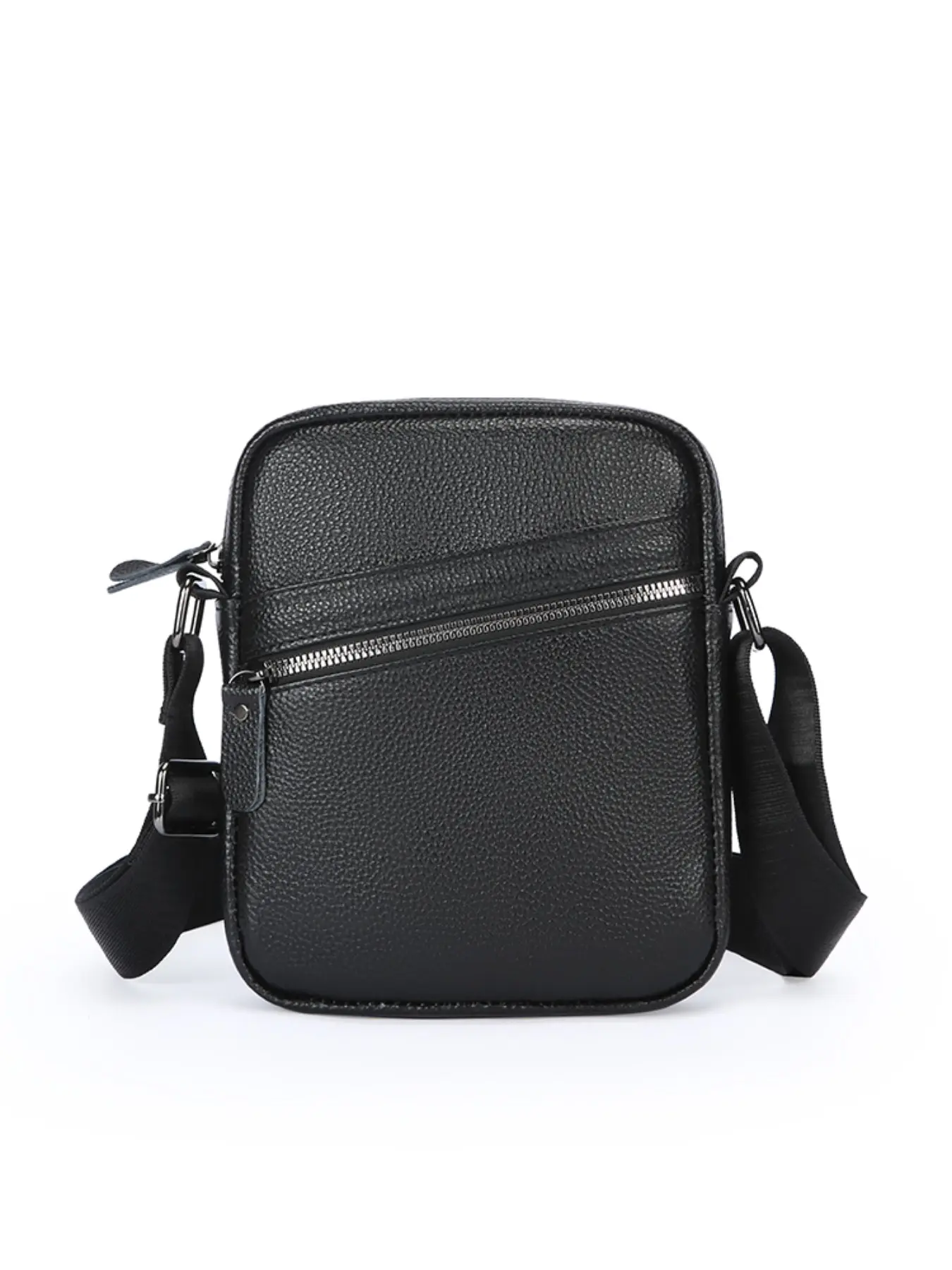Vintage Leather Men's Vertical Crossbody Bag, Multi-Compartment Durable Business Shoulder Bag, Lightweight Daily Commute Wallet