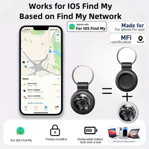 1PC High-Quality Magnetic Vehicle Tracker with Transparent Cover, Global Use, No Monthly Fee, Supports Apple Find My (iOS Only)