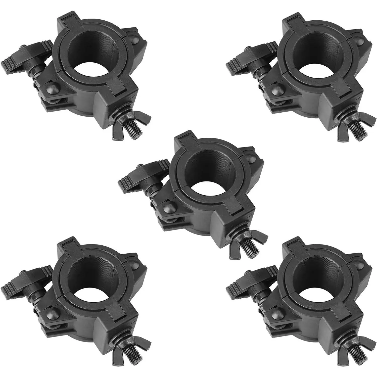 5 Pack 33lb Stage Light Clamps for DJ Par Light, Plastic O Truss Hook for 1" 1-1/2" 2" OD Tube, Heavy Duty Clamps for Truss Systems, DJ Lighting Accessories