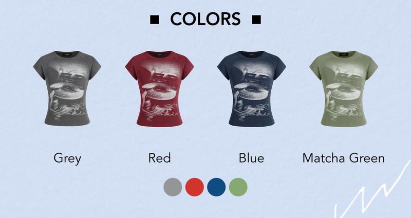 Cider [4 colors, size 0-26] Jersey Round Neckline Graphic Short Sleeve Tee