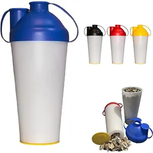 Sunflower Seed Snack Cup – Reusable Seed & Shell Holder, Portable Outdoor Sports Travel Snack Container with Shell Spit Cup Leak-Proof Waste Collector for Pumpkin Seeds Nuts Pistachios (Blue)