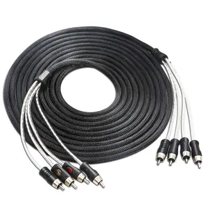 PCI420 Premium 100% Oxygen Free Copper 20ft 4-Channel RCA Audio Interconnects Cable (4X RCA Male to 4X RCA Male), Double Shielded with Noise Reduction
