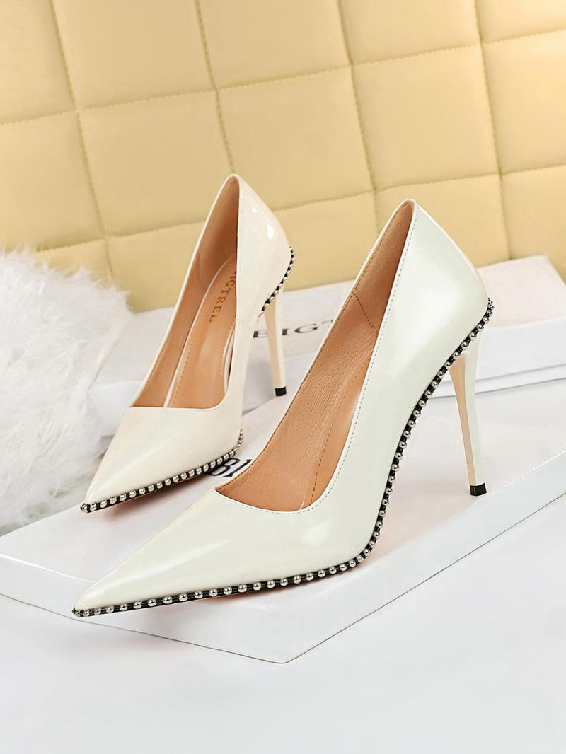 Women's Fashionable Rivet Decorated Stiletto Heels, Elegant Pointed Toe High Heel Shoes for Party, Banquet, Daily Clothing Decor for Women & Girls, Classy Stiletto Heels