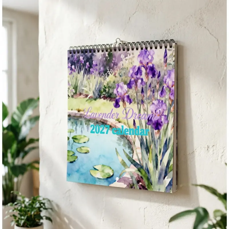 A 12-month calendar for 2027, with 1 garden planning calendar, featuring cute and fun garden scenes, perfect for home or office, and an ideal gift for Christmas and New Year.