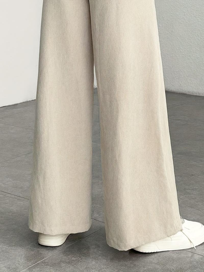New Corduroy Wide Leg Pants High Waist Loose Fit Women's Casual Long Trousers, Comfortable and Stylish Ladies' Clothing