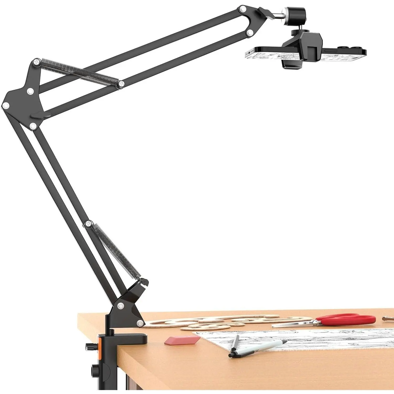 Overhead Phone Mount, Flexible Webcam Arm with Phone Holder and Ball Head, Overhead Tripod for Drawing, Live Streaming, Cooking, and Flat PhotographyGift