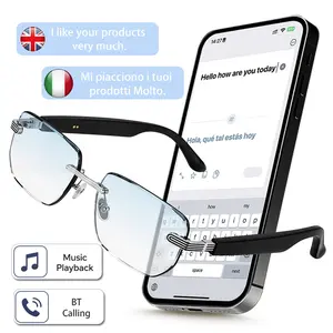AI Smart Glasses ，Voice Assistant, Real-time Translation (130+ Languages), Touch-to-Capture Camera, Bluetooth Music & Calls, Transparent Lens, Lightweight Unisex Design for Daily Life & Travel