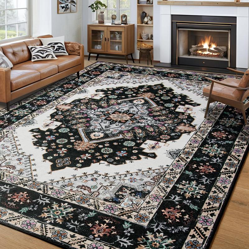 8x10 Area Rugs for Living Room, Vintage Machine Washable Rug,Low Pile Print Large Rug with Rubber Backing Non-Slip Carpet for Bedroom,Kitchen,Dining Room,Home Office,Home Decor,Black,Green, Grey,4x6,5x7,6x9,8x10 Feet 8x10 Area Rugs for Living Room, Vintage Machine Washable Rug,Low Pile Print Large Rug with Rubber Backing Non-Slip Carpet for Bedroom,Kitchen,Dining Room,Home Office,Home Decor,Black,Green, Grey,4x6,5x7,6x9,8x10 Feet