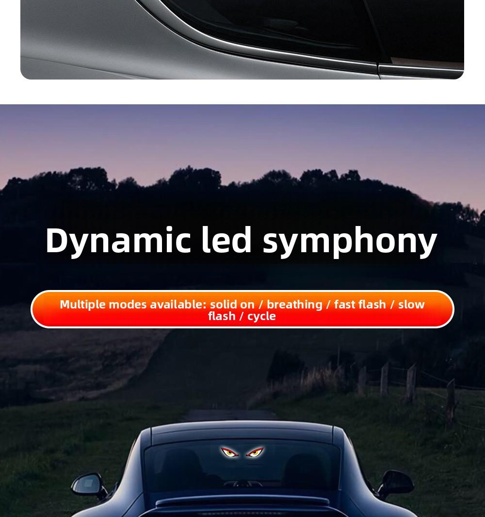 Solar Devil Eye Rear Window Light |   Wireless LED Accent Glow for Night Drive & Car Meets
