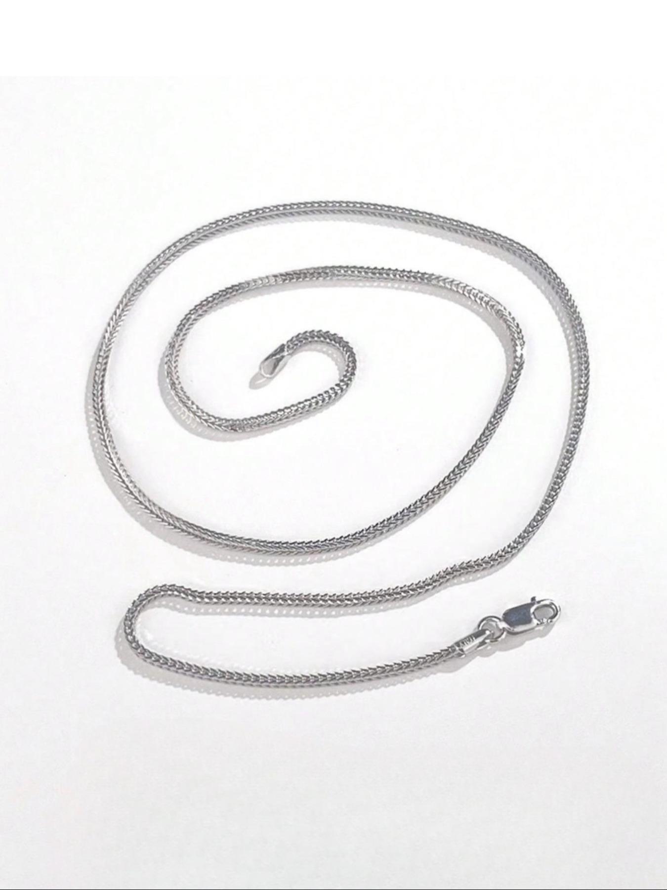 S925 Sterling Silver Simple Chain Necklace for Women & Men,  Valentine Gifts for Her, Fashion Jewelry for Party, Daily Clothing Decor, Trendy All-match & Exquisite Jewelry for Birthday Gift, Minimalist Chain Necklace
