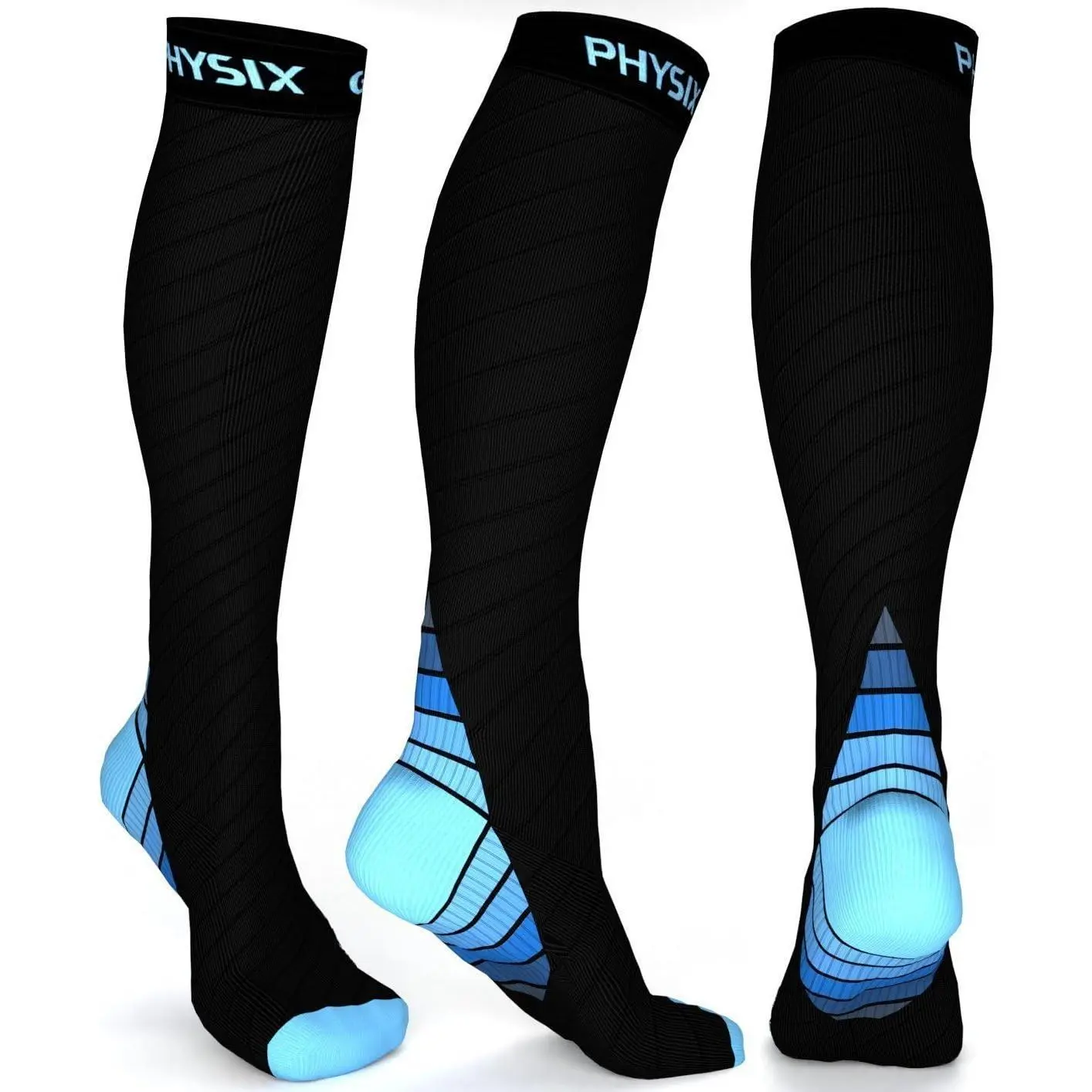 Knee High Sports Socks for Men & Women - 20-30 mmHg Athletic Compression Workout Socks for Running, Circulation & Shin Splint Relief