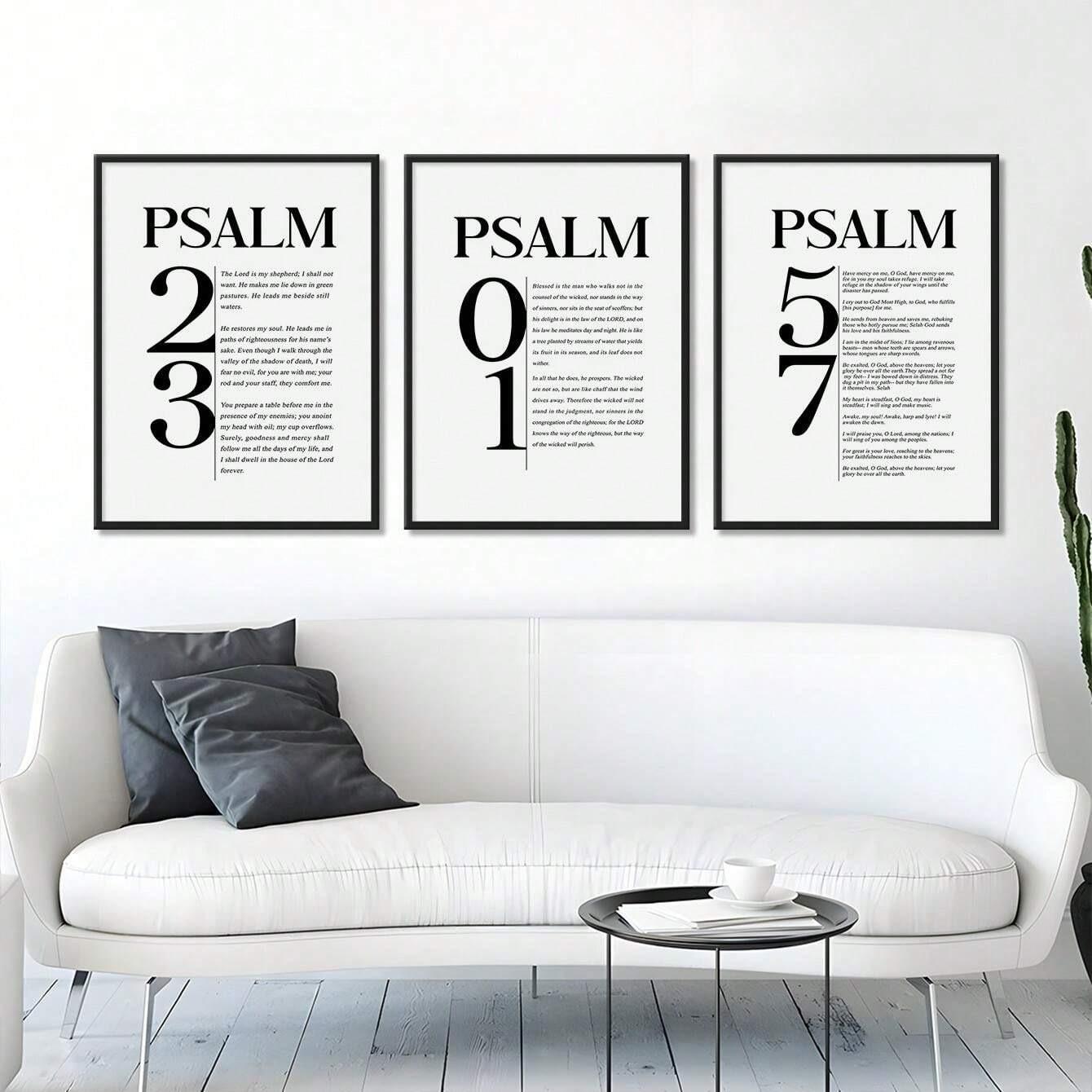 Feminine Themed Pattern Unframed Canvas Painting, Unframed Art Print, 3 Counts/set Bible Verse Inspirational Quotes Wall Art, Wall Decor for Home Living Room Bedroom, Ornaments