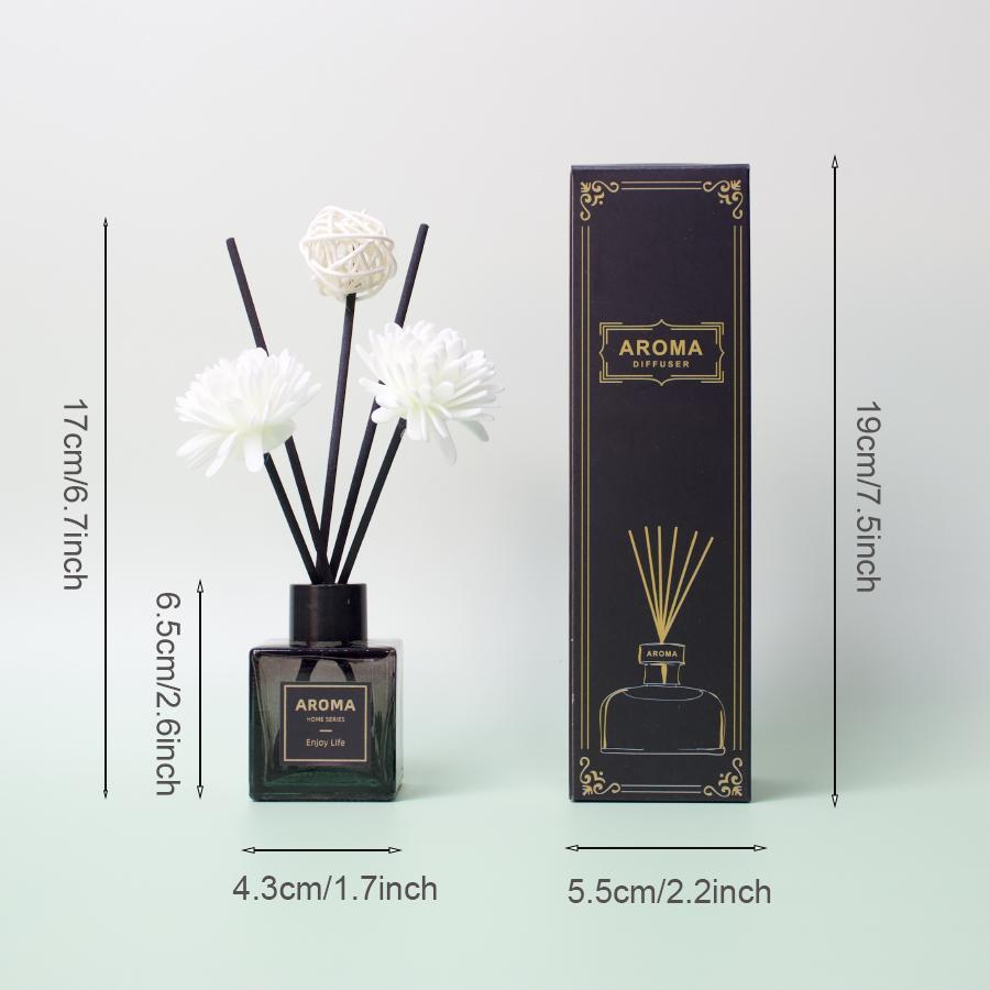 50ml Reed Diffuser with Stick, Aromatherapy Essential Oil Diffuser, Home Fragrance Reed Diffuser for Bathroom, Bedroom, Living Room, Office