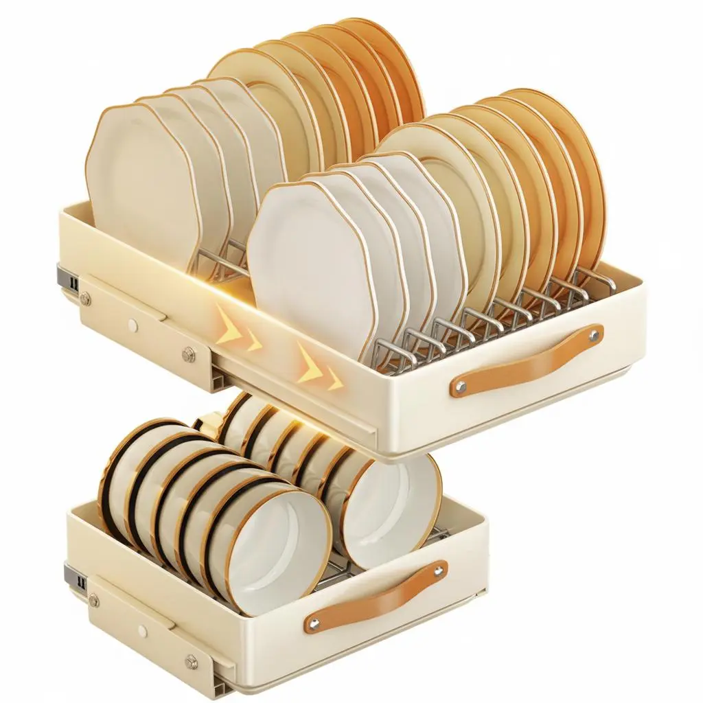 Pull-Out Under basin Organizer for Kitchen & Bathroom – Removable Drainage Tray – Adjustable Stainless Steel Slide-Out Cabinet Shelf – Adhesive Vertical Storage Rack