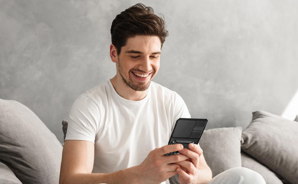 for Motorola Moto G Stylus 2025 Case with Slide Camera Cover HD Screen Protector [Military Grade 16ft. Drop Tested] Magnetic Ring Holder Kickstand Protective Phone Case for Moto G Stylus 2025, Black