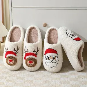 Comwarm Winter Curly Plush Warm Slippers For Women Fluffy Fuzzy Soft Bottom Slides Female Cartoon Furry Slippers Fur Home Shoes
