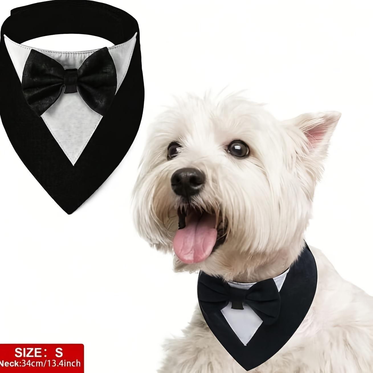 1pc Dog Tuxedo, Formal Dog Wedding Bandana, Dog Collar with Bow Tie, Dog Birthday Outfit, Adjustable Pet Party Tuxedo Dog Wedding Suit, Dress, Dog Birthday Dress, Adjustable Pet Dog Valentine'S Day Costume