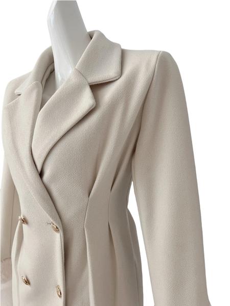 Women's Winter Woolen Coat, Casual Lapel Design, Simple Solid Color, Dual Button Mid-Length Overcoat, Fashionable Outerwear