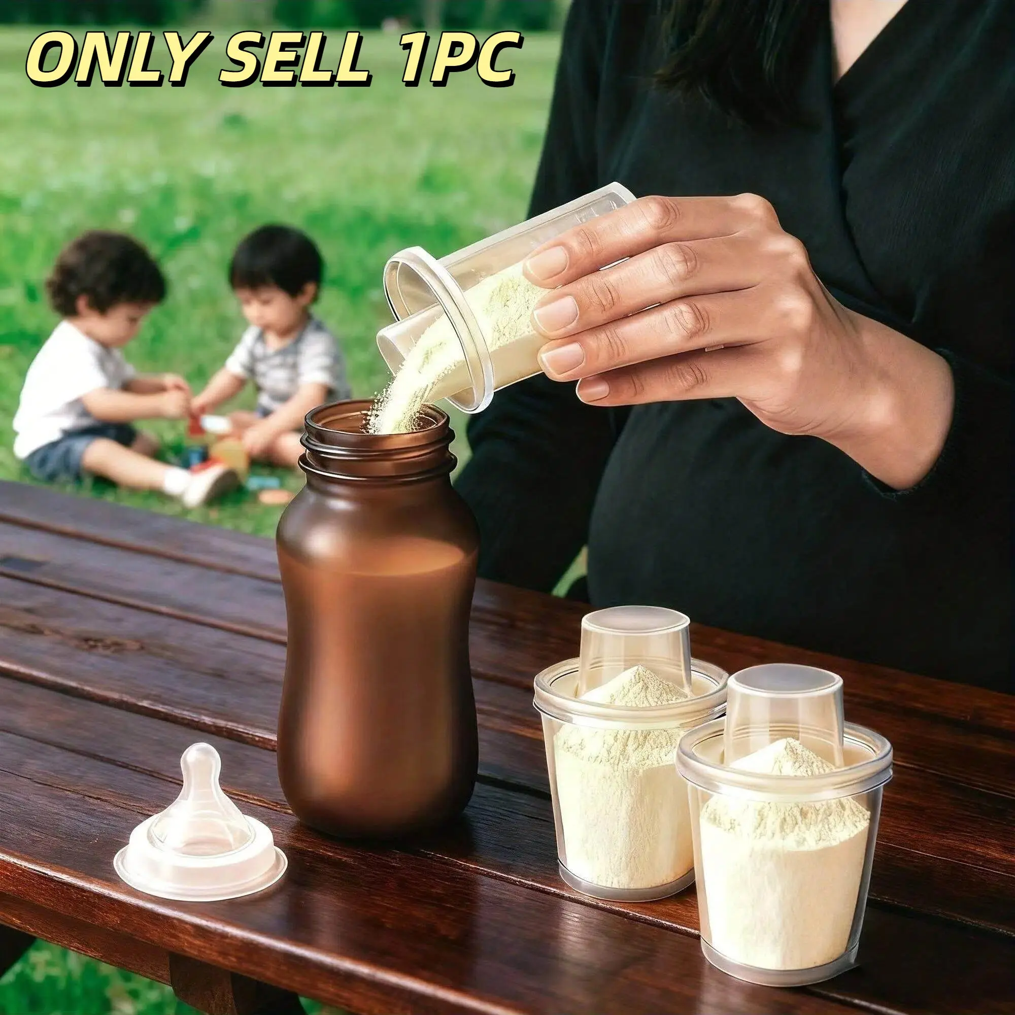 Portable Milk Powder Box, Formula Container To Go, Milk Storage Containers, Multi-Functional Snack Storage Container, Food Contact Safe Plastic, Travel-Friendly, Waterproof, Measuring Markers, Meals