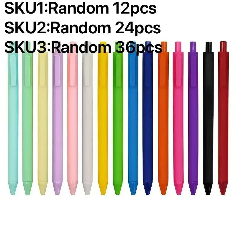 12/24/36pcs Morandi Ballpoint Colored Pens Set -Black Ink Smooth Writing, Comfortable Grip, Perfect for School, Office, and Daily Use - Ideal Gift for Returning to School and Graduation (Random Colors) Office Supplies Writing Stationery Ballpen Set