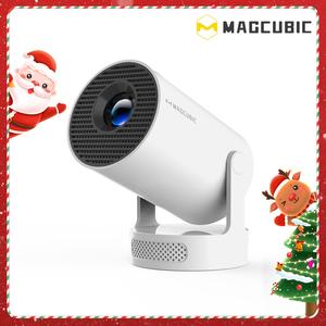 magcubic hy300pro+ portable projector, 290ansi android11 portable projector, wifi6 bt5.4 built-in speaker home cinema mini smart projector, audio