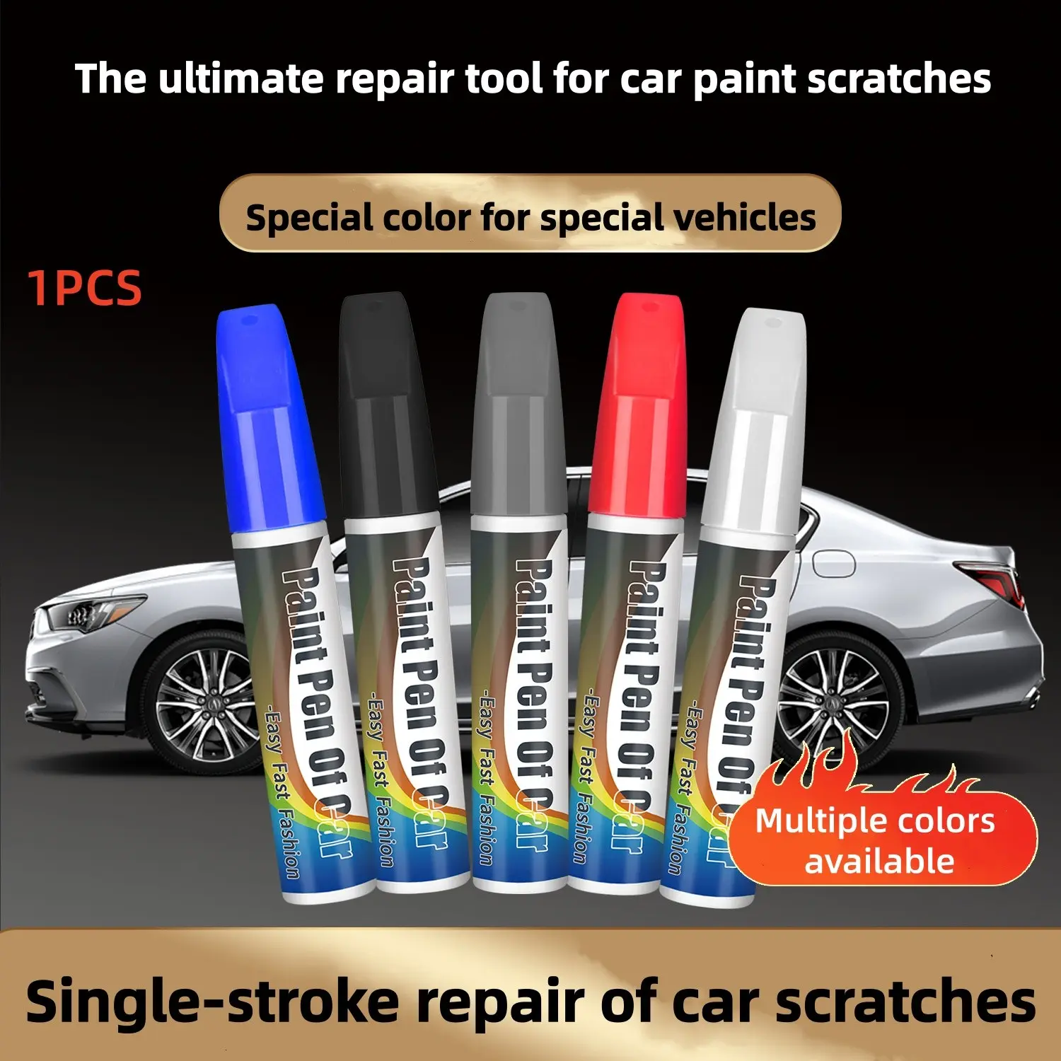 Multi-Color Scratch Repair Paint Pen, Scratch Remover Pen, Professional Color Restoration, Covers Scratches Without Fading, Prevents Rust, Ideal for Car Care