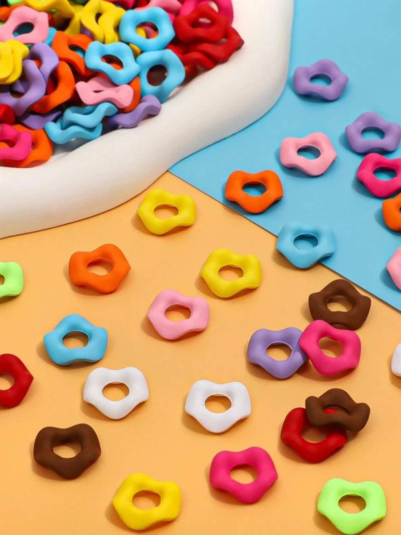 50pcs Wave Acrylic Spacer Beads for Pen Making, Perfect for DIY Projects & Handmade Pens, Durable Lightweight Design