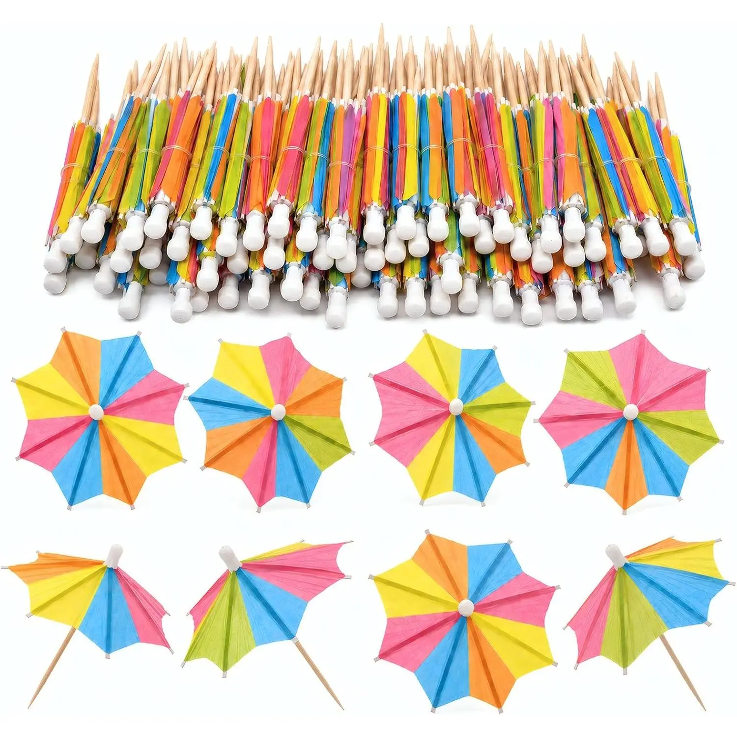 144 Octagonal Drink Umbrellas, 4-Inch  Umbrella Picks | Colorful 4-inch Paper Umbrellas for , Fruit, Cupcakes,  Bars, Luaus, Pool Parties, Weddings, and BBQs.