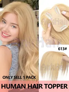 Women's Human Hair Top Bun 7x11cm, Elegant Style, Multiple Colors, Adds Volume and Length, Natural Root Hairline, Clip-In Hair Extension