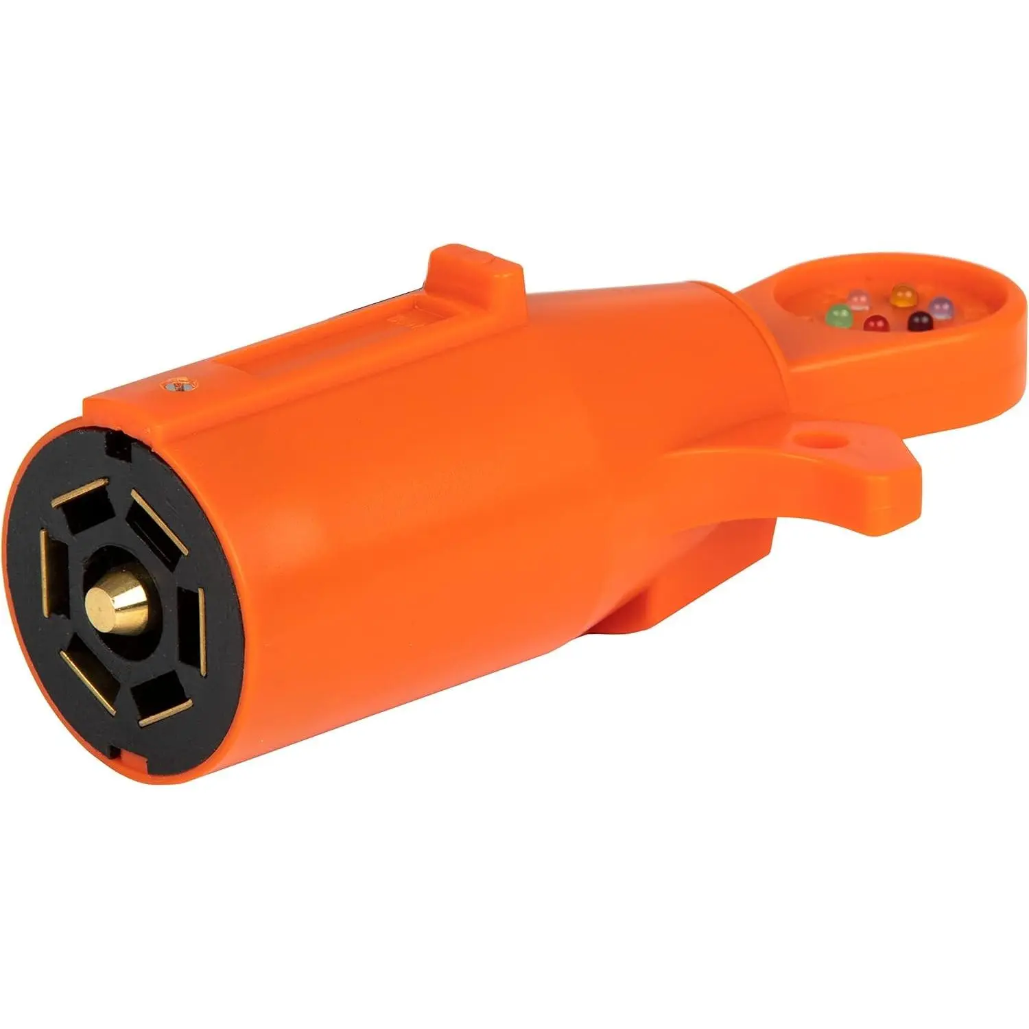 7-Pin RV Blade Trailer Wiring Towing Vehicle Socket Tester, Orange