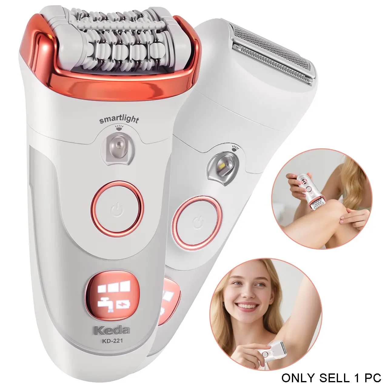 Women's Electric Epilator, 2 in 1 Body Hair Trimmer, Body Hair Trimming, Electric Hair Remover, Dry and Wet Shaver for Arms, Legs, Underarms, Bikini Area, Portable Design, Hair Removal Tools
