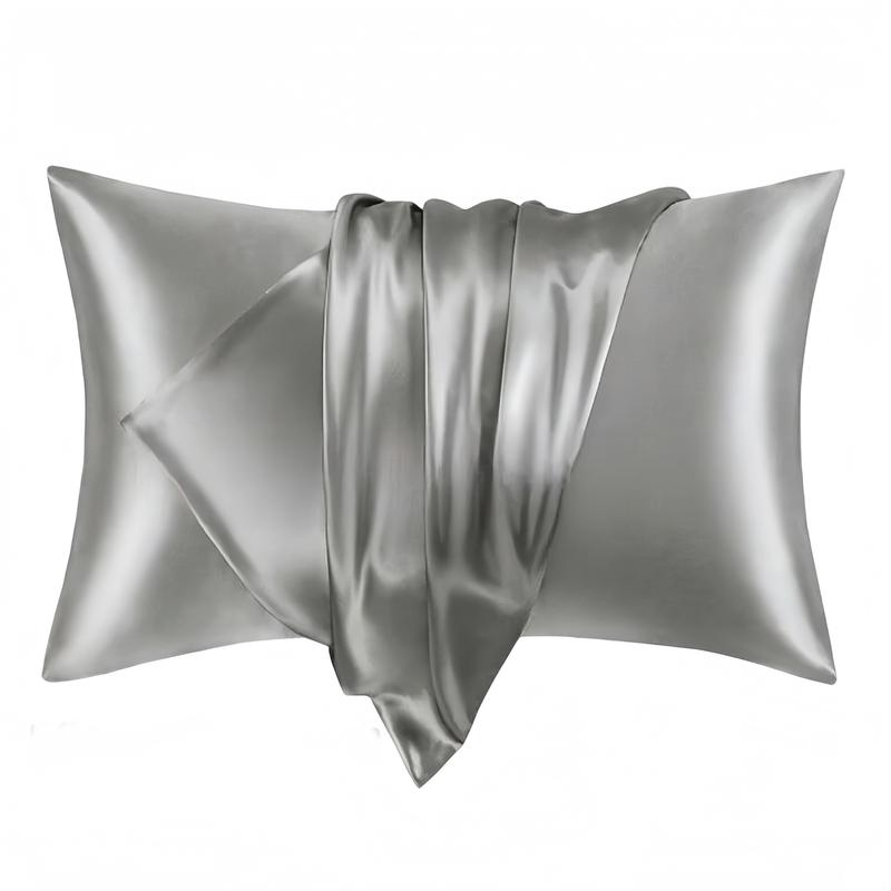 1/2pcs Luxury Soft Silk Pillowcases, Breathable Skin-Friendly Cool Feel, Pure Color Envelope Closure, Bedding Accessories