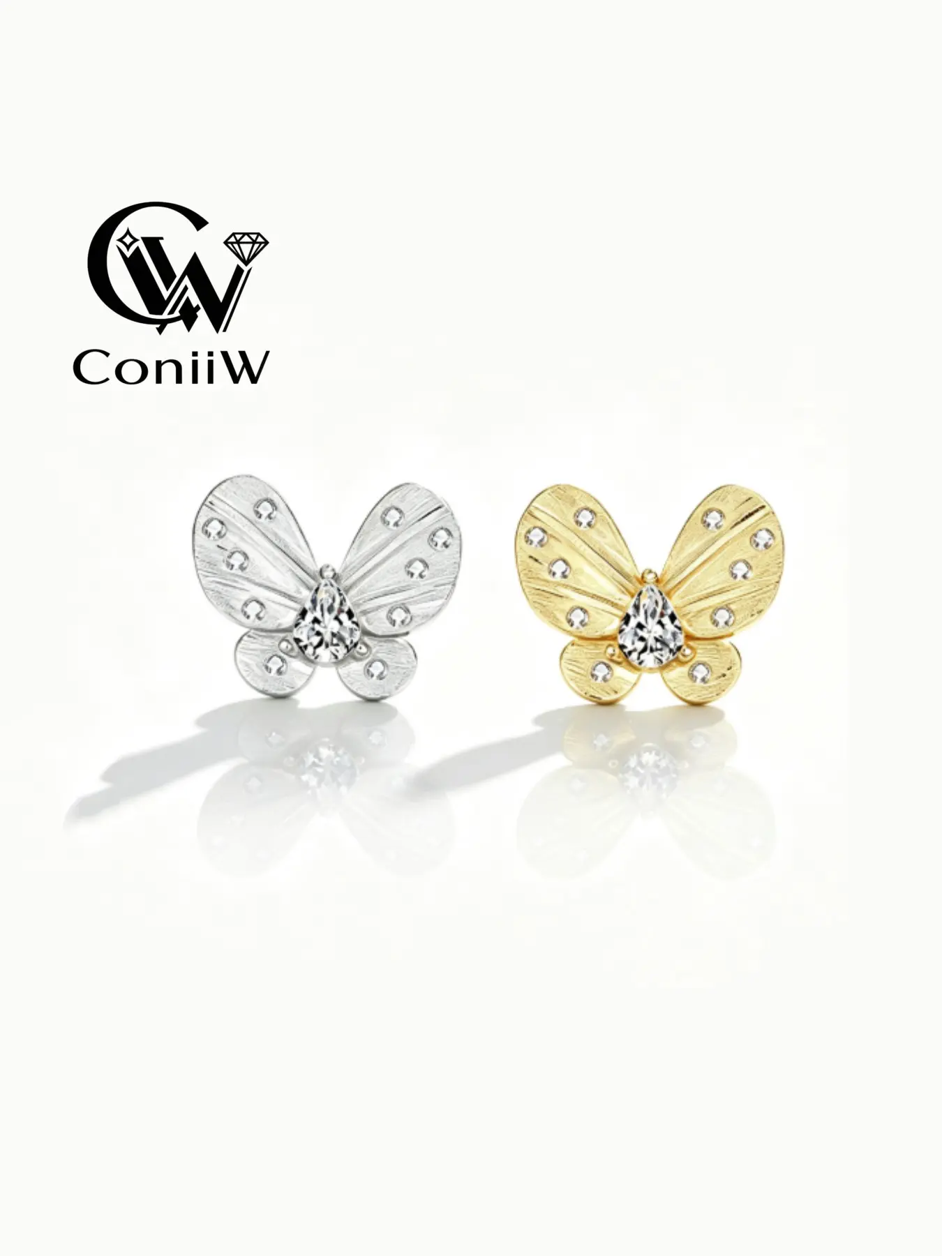 925 Sterling Silver 0.3 Carat Teardrop Moissanite Butterfly Earrings for Men and Women, Couples' Matching Pair – Perfect as a Mother's Day Gift, Ideal for Daily Outings, Dates, and Parties; Great Valentine's Day, Thanksgiving, or Christmas Present