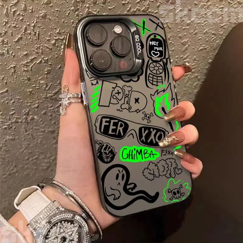 Bargain Street Classic Graffiti Print Phone Case For iPhone 11 12 13 14 15 16 Pro Max X XR XS Max 7 8 Plus 16E Shockproof Hard Cover