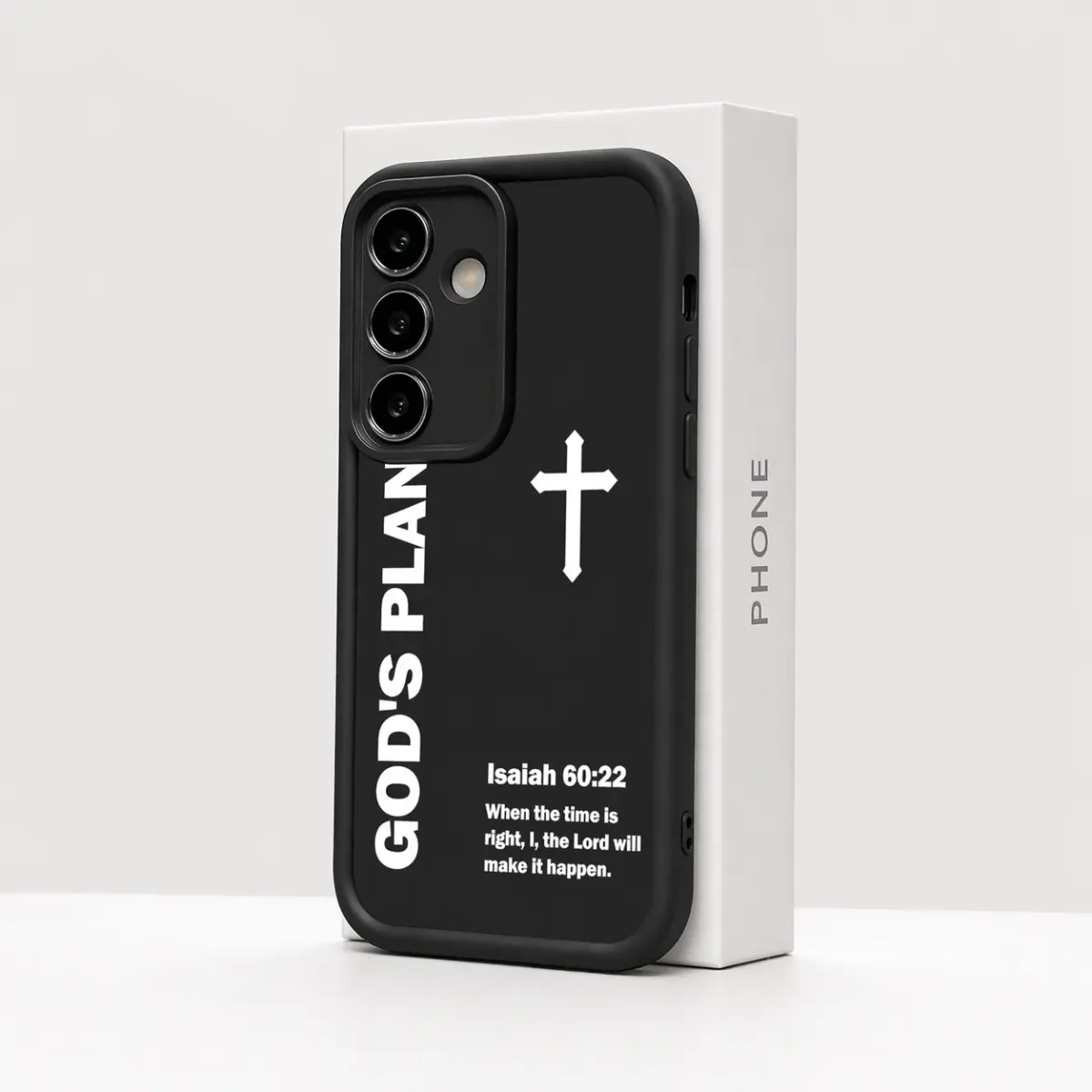GOD'S PLAN Cross Isaiah Bible Verse Soft TPU Smartphone Case for Samsung Galaxy S21-S26 Ultra/Plus/FE, A13-A17, A33-A36, A52-A54, Note20 - Wireless, Camera Guard, Raised Lips, Shockproof, Skin-Friendly, Faith-Inspired Boy's Cellphone Accessory, All Gender