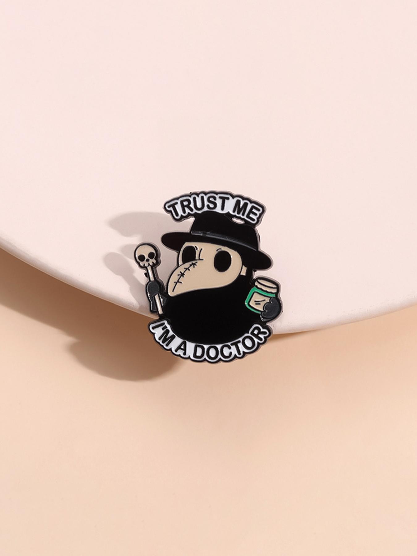 Cartoon Doctor Design Brooch, Fashion Accessory, Cute Pin Badge for Daily Clothing Decor, Trendy All-match & Exquisite Brooch for Birthday Gift, Alloy Brooch Pin
