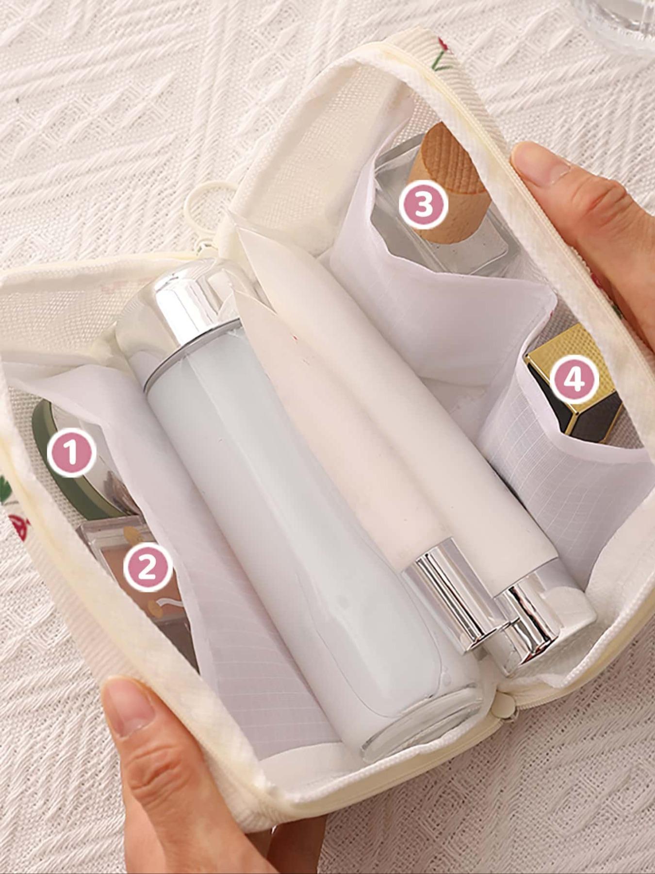 Cherry Pattern Makeup Bag, Casual Fashion Multi-functional Makeup Bag, Travel Makeup Bag, Suitable for Leisure Travel, Business Trips