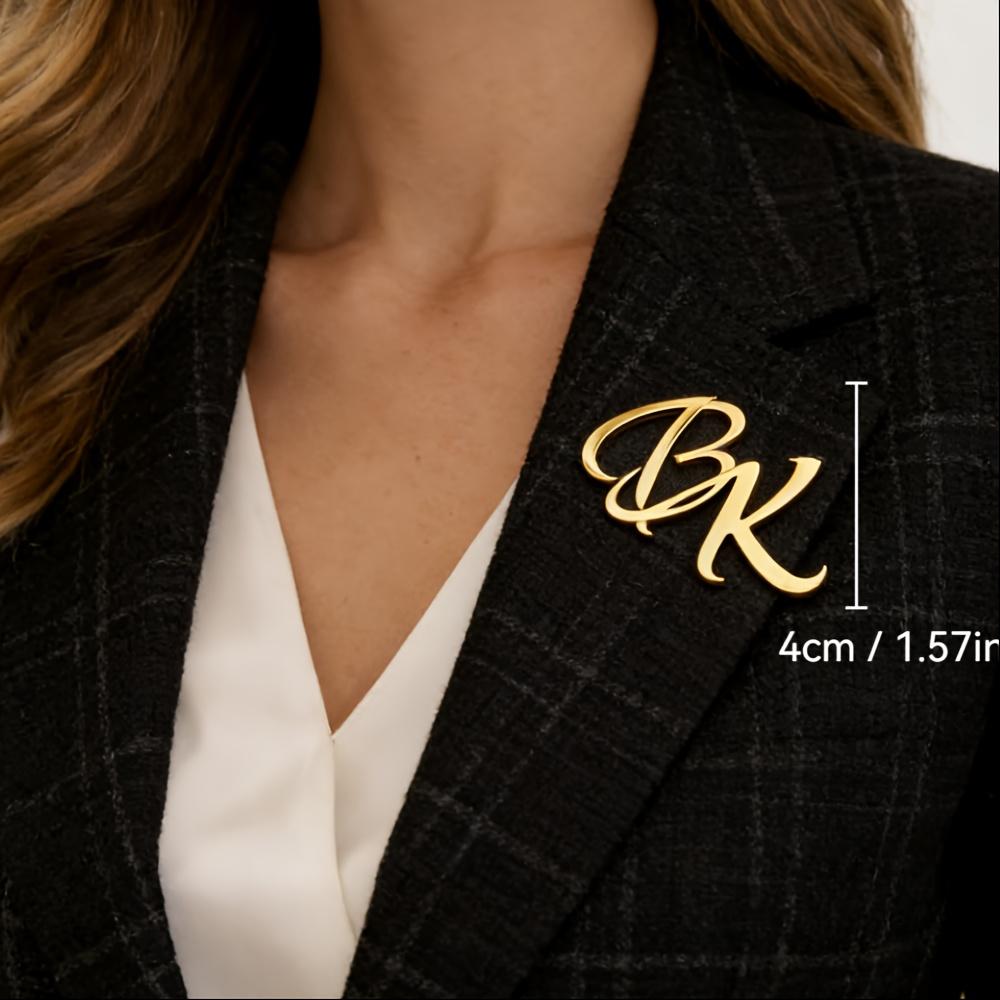 [Cusmized] Cusm Cusm Name Brooch, Lapel Pin, Cusm 304 Stainless Steel Name Brooch, Upper And Lower Letter Badge Pin Brooch, Handwritten Lapel Pin, Easy, Birthday, Brooch, Logo Brooch