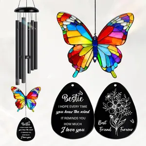 Birthday Gifts for Women, Bestie Birthday Gifts for Women, Friendship  for Woman,  Bestie  Ideas for Woman Female  BFF, Butterfly  Decor, Bestie Wind Chimes