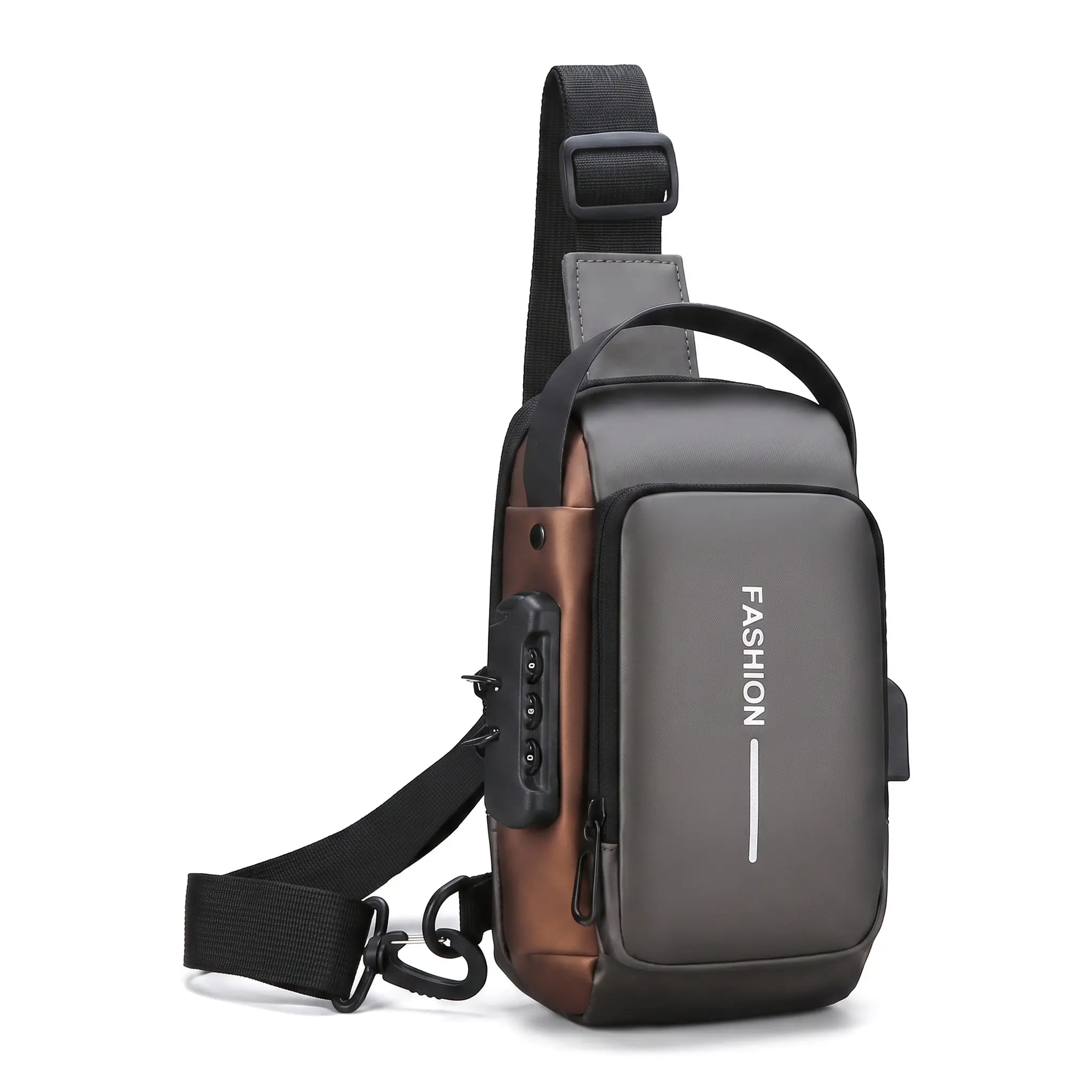 Multi Functional Password Lock Chest Bag For Men Large Capacity Commuter Phone Crossbody Bag Trendy Handheld Shoulder Bag Urban Minimalist