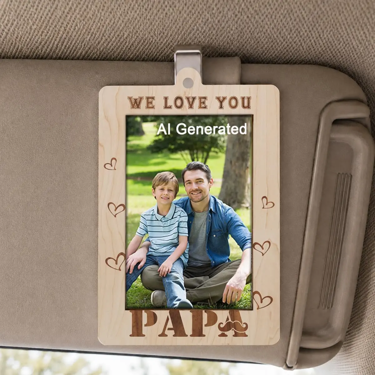Papa , Grandpa Birthday Christmas Thanksgiving Gifts, for Grandfather, We Love You Papa Picture Frame Decor for , Wooden   Picture Frame, Holds 2 * 2.95 inches Photo