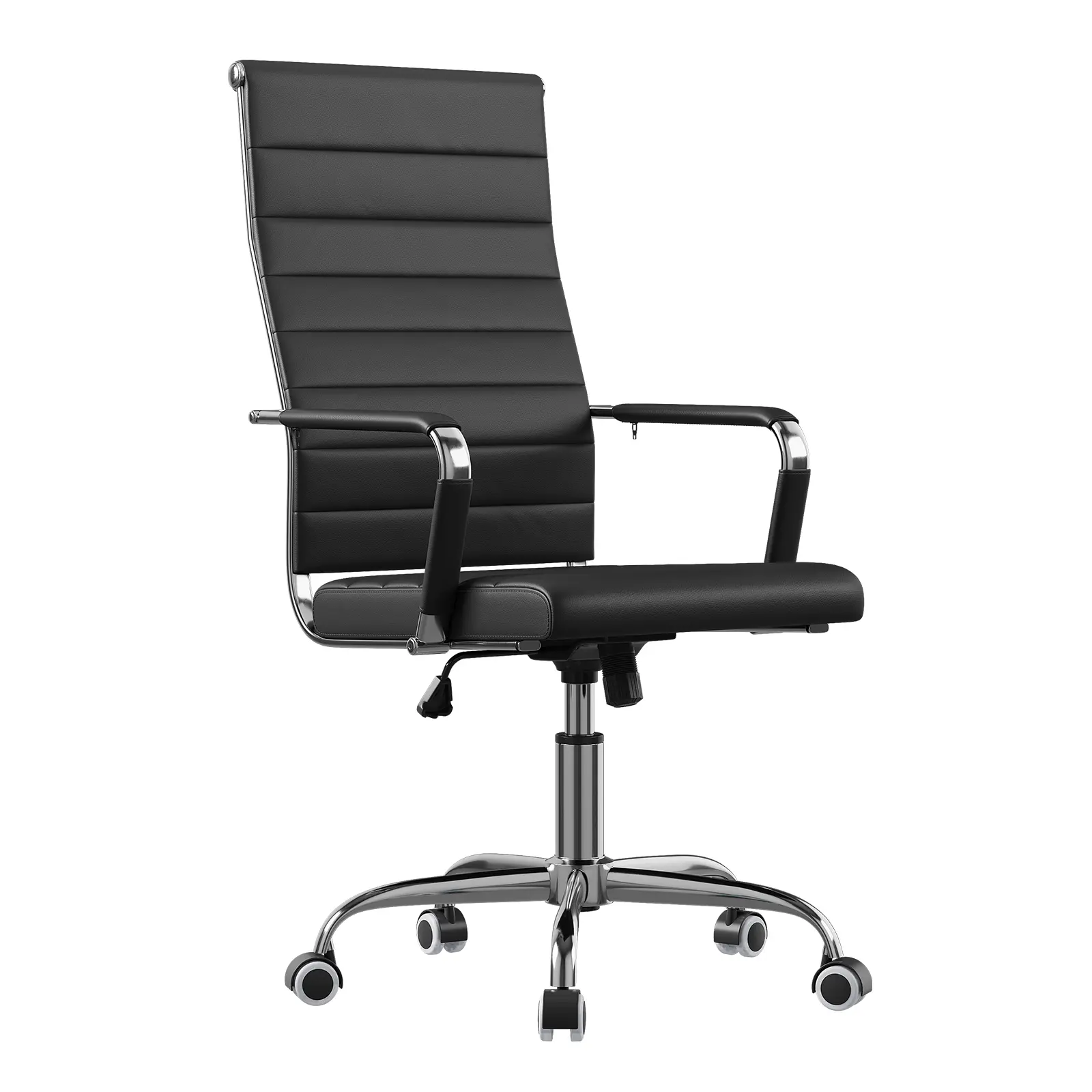 Ergonomic Mid-Back Executive Office Chair – PU Leather Swivel Desk Chair with Arms – Adjustable Height, Modern Conference Room Seating