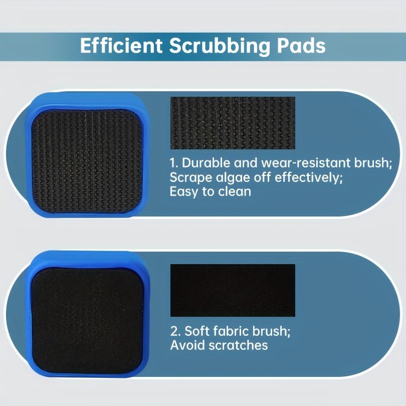 Mini Magnetic Aquarium Cleaner Brush, 2-Sided Glass Algae Scraper for Fish Tank, Magnetic Cleaning Tool with Algae Scraper, WH09 Fish Tank Cleaner