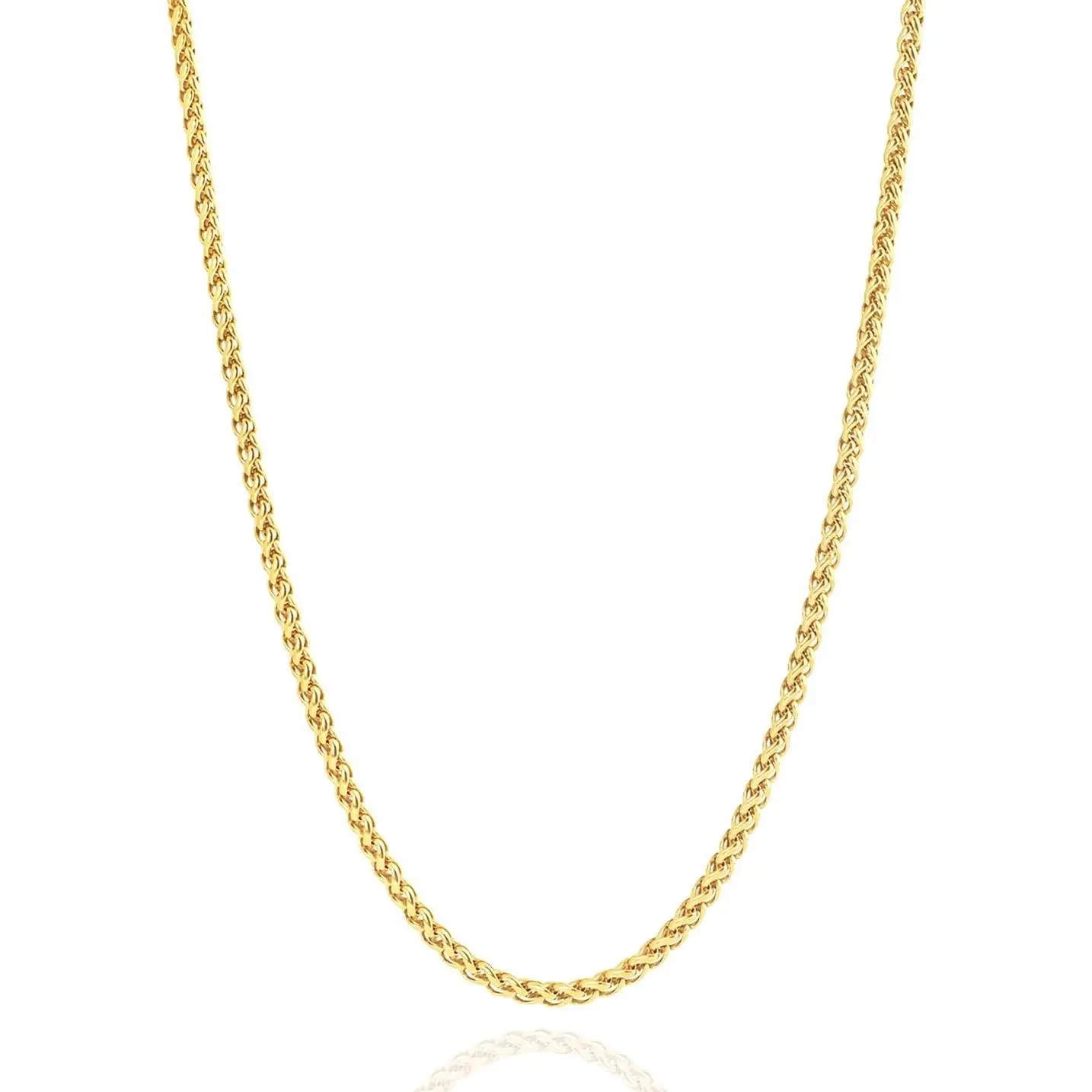2.5mm/4mm  Wheat Chain for Men Women, Mens Stainless Steel Chain Necklace , 16-26 Inches