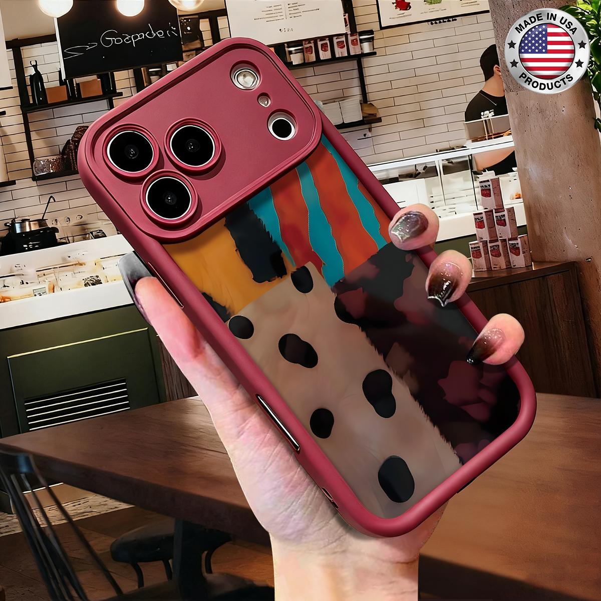 Trendy Abstract Patchwork Pattern Artistic Aesthetic Design Case for iPhone 17 16 15 14 Pro Max 13 12 11 XR XS Plus Air Slim Shockproof Anti Drop Protective Durable TPU Cover