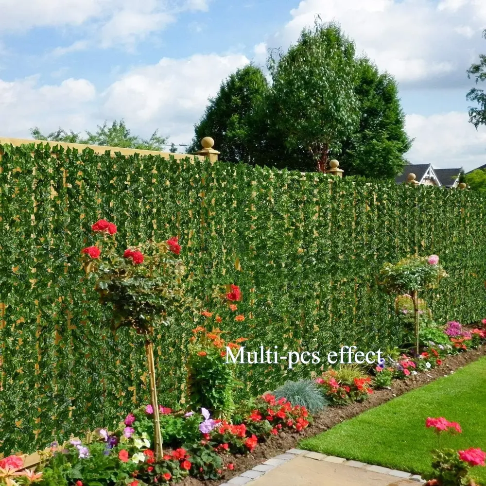 Artificial Ivy Privacy Fence Screen Artificial Faux Privacy Fence Panel Artificial Green Wall Balcony Privacy Screen Decoration for Patio, Balcony, Wall, Backyard Indoor Outdoor Decorative Fencing Panel Decorative Fences
