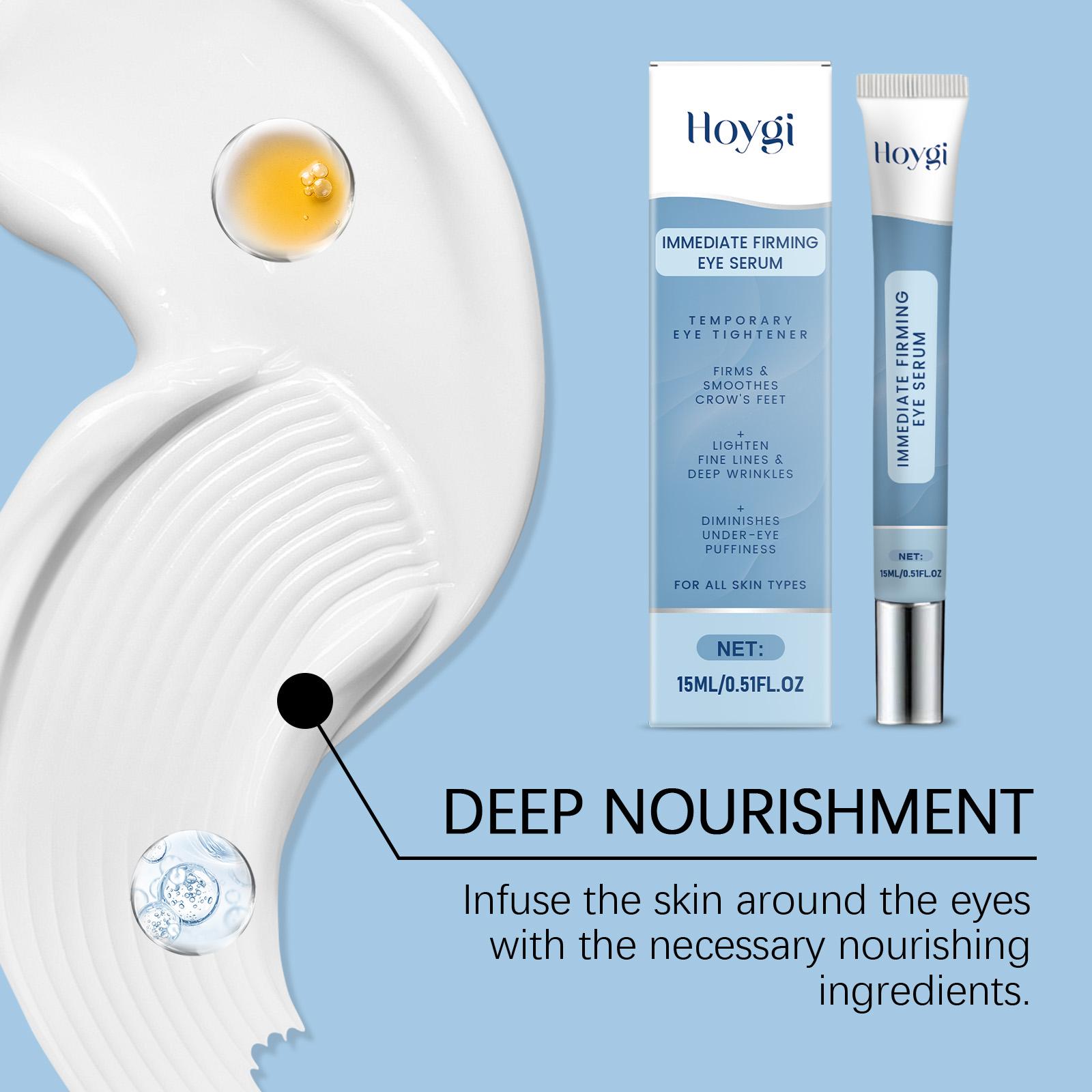 HOYGI Immediate Firming Eye Serum, Instant Eye Lift & Dark Circle Corrector with Acetyl Hexapeptide-8 + Collagen, Vitamin C Brightening, Panthenol + Vitamin E Deep Nourish, Lightweight Non-Greasy for All Skin, Daily Anti-Aging Care serum ginseng