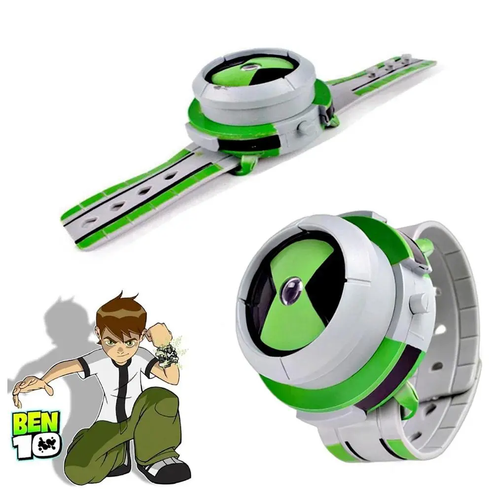 1 Pc Cartoon Ben10 Watches Projection Omnitrix Upgrade Kineceleran Four Arms Heatblast Action Figures Alien Boy Gift Toy