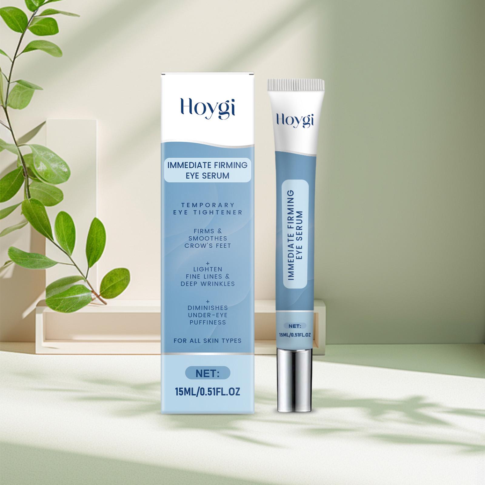 HOYGI Immediate Firming Eye Serum, Instant Eye Lift & Dark Circle Corrector with Acetyl Hexapeptide-8 + Collagen, Vitamin C Brightening, Panthenol + Vitamin E Deep Nourish, Lightweight Non-Greasy for All Skin, Daily Anti-Aging Care serum ginseng